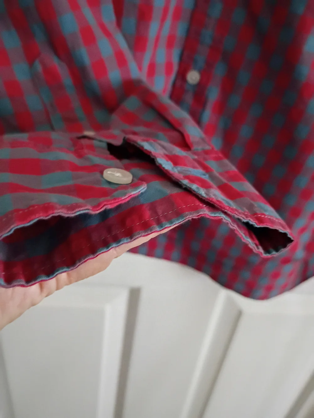 J. Crew Slim-Fit Button-Down Shirt in Red and Teal Check